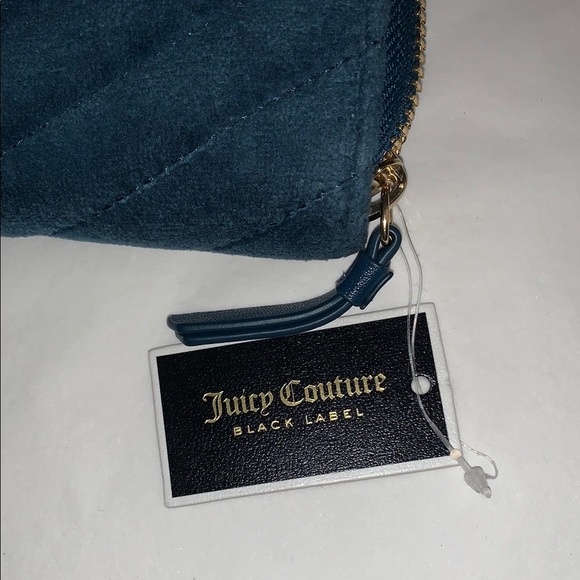 Juicy Couture Blue / Teal Green Quilted Velour Wallet - Picture 2 of 8
